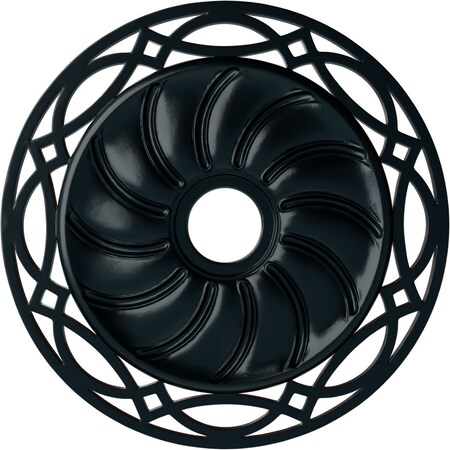 Ekena Millwork Loera Ceiling Medallion (Fits Canopies up to 6 1/4"), 26 5/8"OD x 4 1/2"ID x 1 3/8"P, Night Shade CM26LONSF